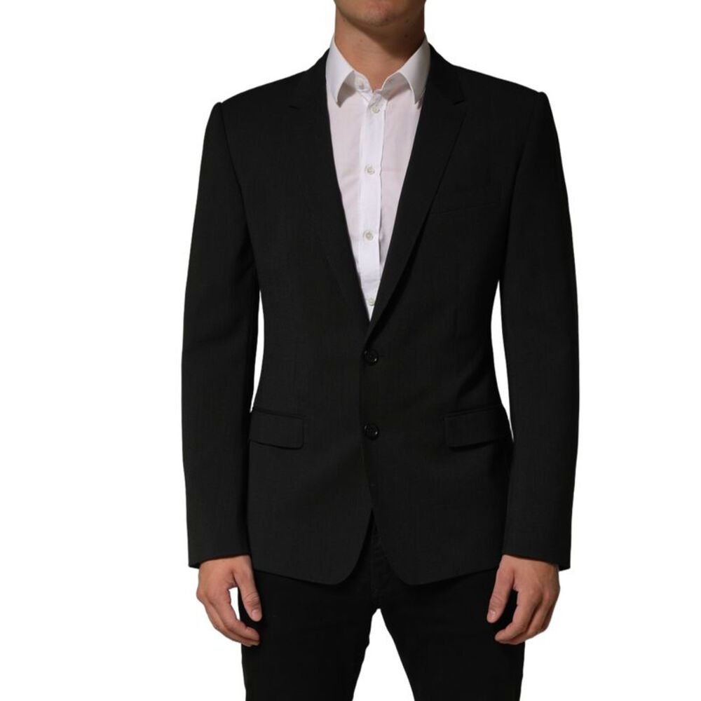 Dolce & Gabbana Dark Gray MARTINI Men Single Breasted Men's Jacket